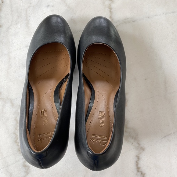 Clarks black leather platform pumps - Picture 7 of 13